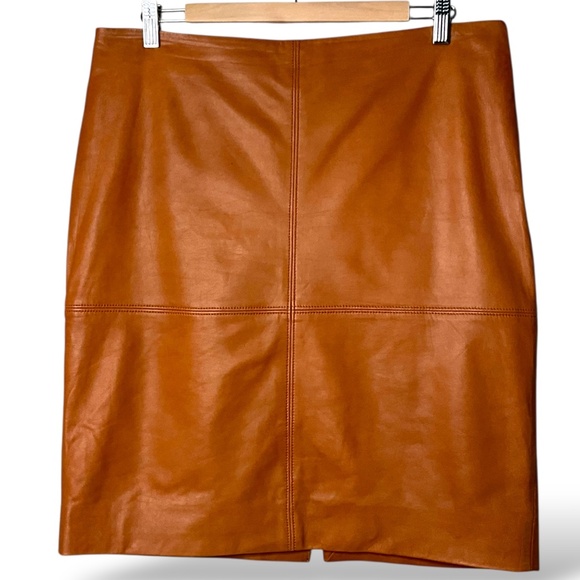 RALPH LAUREN Black Label 100% Genuine Lamb Leather Fully Lined Pencil Skirt Sz12 - Picture 3 of 10